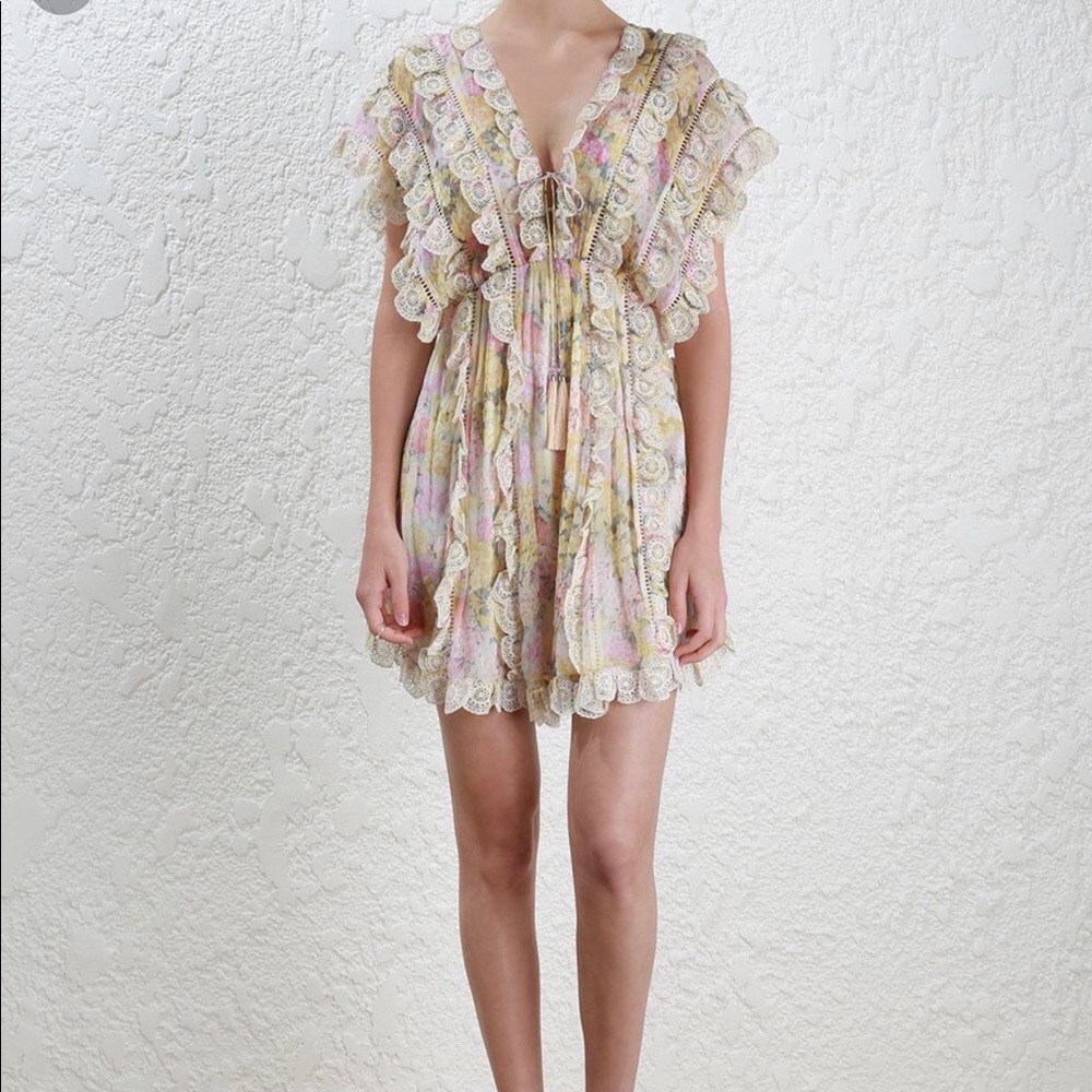 SOLD——Zimmermann Scallop Ruffle Dress sz 0